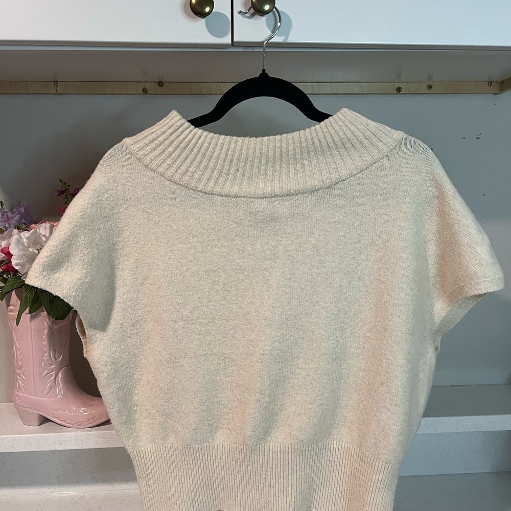 Express Cream Cowl Neck Sweater